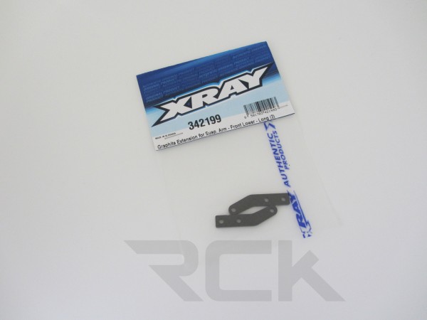 XRAY 342199 - RX8 2023 - Graphite Extension for Suspension Arm - Front Lower - Long (2 pcs)