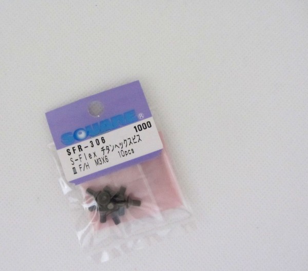 Square SFR-306 - Titanium Screw - Countersunk - S-Flex M3x6 (10 pcs)