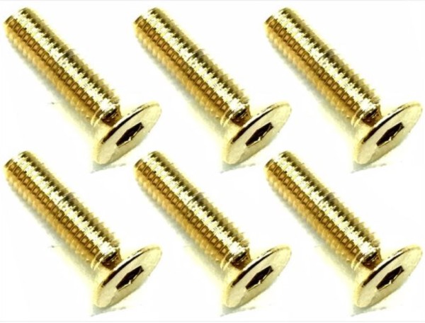 Square SSR-312G - Steel Screws - Counter Sunk - Gold - M3x12mm (6 pcs)