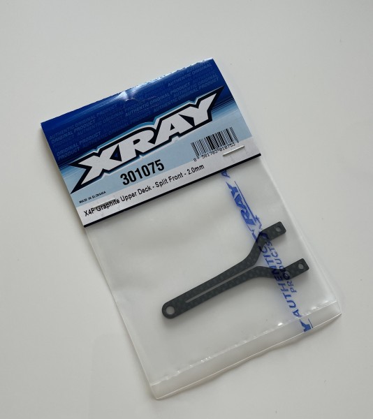 XRAY 301075 - X4F - Graphite Split Upper Deck 2.0mm - front