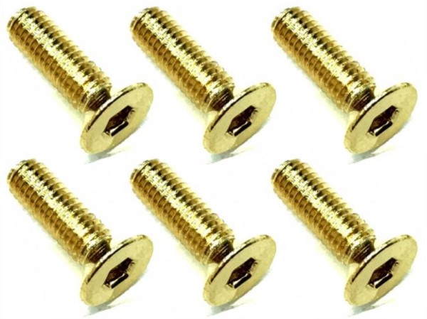 Square SSR-310G - Steel Screws - Counter Sunk - Gold - M3x10mm (6 pcs)