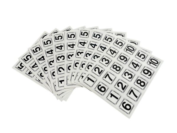 RCK 240117 - Sticker Sheet RCK-KleinSerie / RCK-Challenge Competition Numbers (10 sheets)