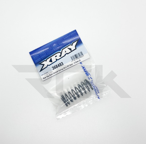 XRAY 368483 - XB4 - Conical Spring Set - Rear - Big Bore - L=57.5mm - 3 Dots (2 pcs)