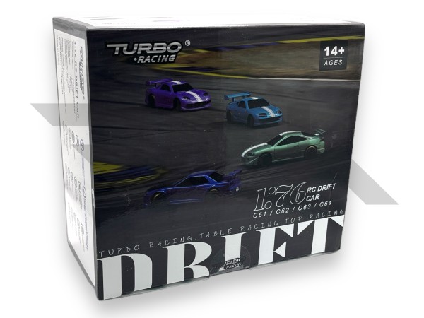 Turbo Racing - TB-C62 - 1:76 - DRIFT Micro RC Car - voll proportional - RTR - GRÜN