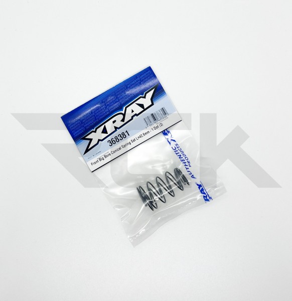 XRAY 368381 - XB4 - Conical Spring Set - Front - Big Bore - L=42.5mm - 1 Dot (2 pcs)