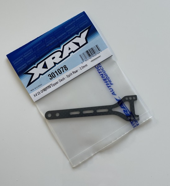 XRAY 301078 - X4 2023 - Carbon Oberdeck - Split - hinten - 2.0mm (1 Stück)