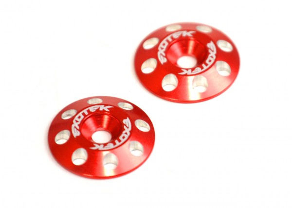 Exotek 1678RED - Alu Heckflügel Unterlegscheiben FLITE 16mm (2 Stück) - rot