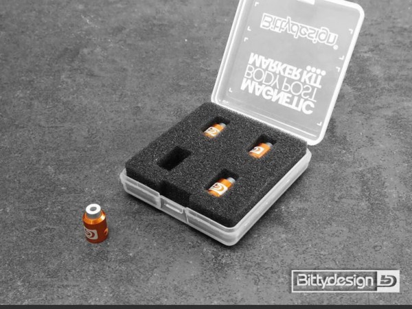 Bittydesign BDBPMK8-O - Body Post Marker Set - 1/5-1/8 - Karosserieloch Tool - orange (4 Stück)