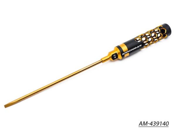 Arrowmax AM439140 - Flat Head Srewdriver 4.0 x 150mm - Black Golden - LE