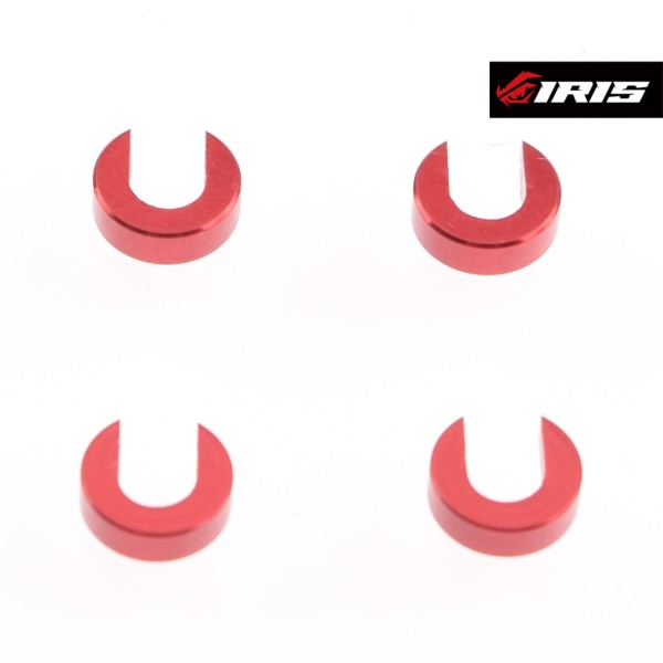 Iris 85012 - Iris ONE - Tuning Alu Shims - 3x6x2.0mm - offenes Design - ROT (4 Stück)