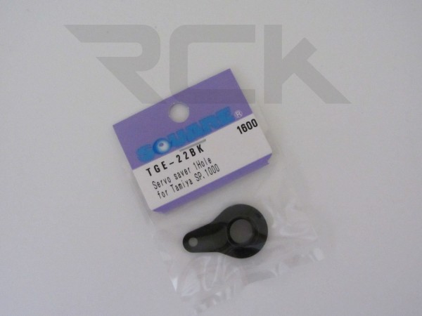 Square TGE-22BK - Alu Servo Saver 1-Hole - for Tamiya 51000 Saver - BLACK