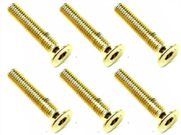 Square SSR-316G - Steel Screws - Counter Sunk - Gold - M3x16mm (6 pcs)