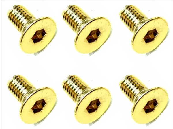 Square SSR-306G - Steel Screws - Counter Sunk - Gold - M3x6mm (6 pcs)