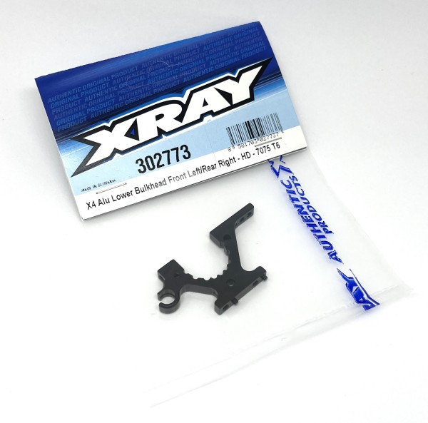 XRAY 302773 - X4 - Alu Lower Bulkhead - FL / RR (1 pc) - HD Version