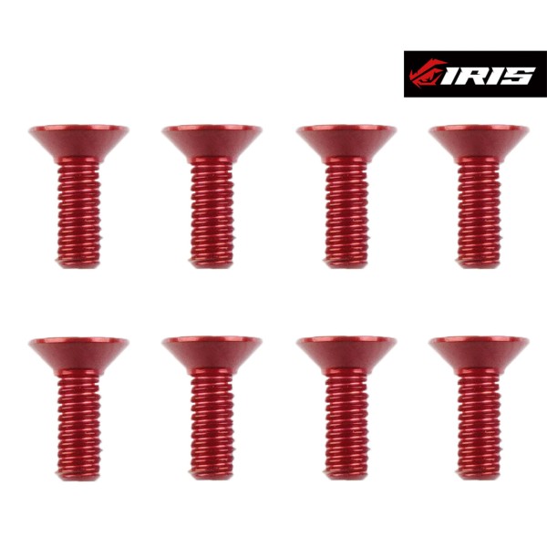 Iris 75024 - Iris ONE - Alu Countersunk Screws - M3x8mm - RED (8 pcs)