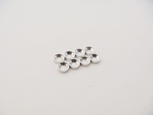 Hiro Seiko 48874 - Senkkopf Unterlegscheibe - Aluminium - M2.5 - Silber (8 Stück)