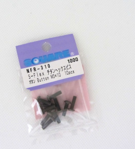 Square NFR-310 - Titanium Screw - Buttonhead - S-Flex M3x10 (10 pcs)