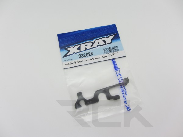 XRAY 332028 - NT1 2023 - Alu Unterer Bulkhead Front Links - Schwarz - Swiss 7075 T6