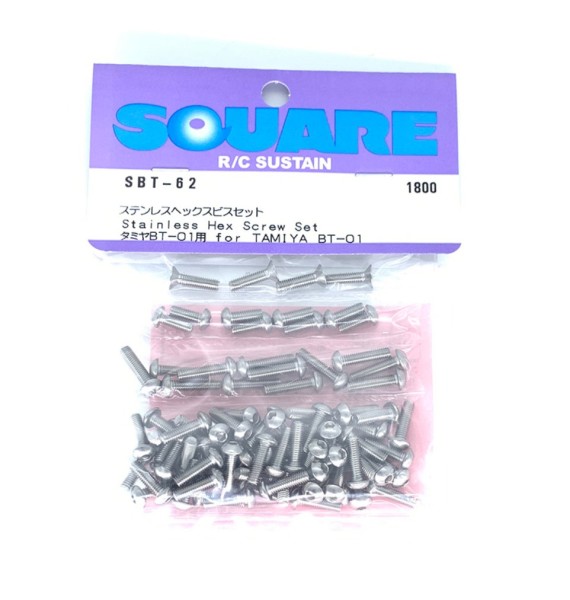 Square SBT-62 - Tamiya BT-01 - Edelstahl Schrauben Satz (87 Schrauben)