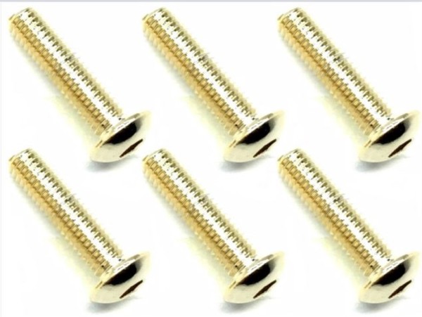 Square NSR-312G - Steel Screws - Button Head - Gold - M3x12mm (6 pcs)