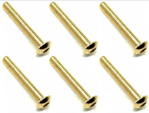 Square NSR-320G - Steel Screws - Button Head - Gold - M3x20mm (6 pcs)