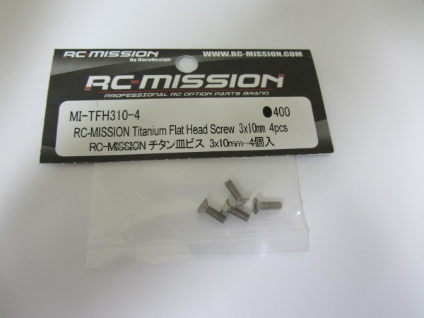 RC-Mission MI-TFH310-4 - Titan Senkkopf Schrauben - für XRAY T4 - M3x10mm (4 Stück)