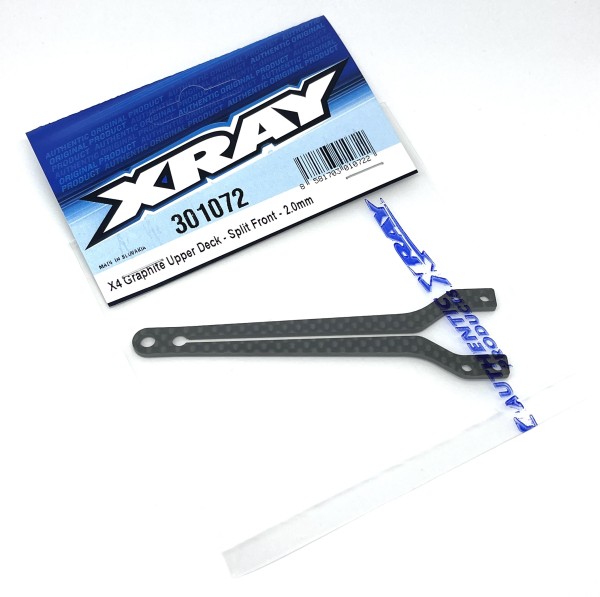 XRAY 301072 - X4 - Graphite Upper Deck - Split Front - 2.0mm (1 pc)