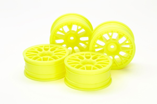 Tamiya 54580 - Touring Spoke Rims - 24mm - fluorescent YELLOW - +2mm Offset (4 pcs)