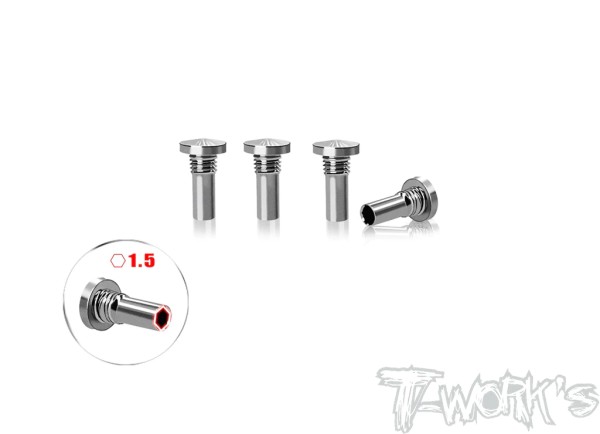 T-Work's TP-800R-E - Titanium Linear Spring Screw - for PSS - 0% (ST69-00) for Awesomatix A800R (4 pcs)