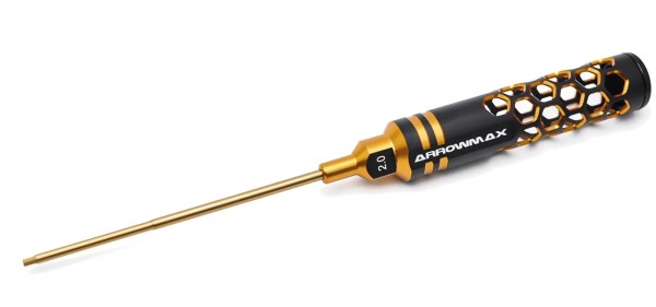 Arrowmax 410121BG - Innensechskantschlüssel 2.0 X 100mm Black Golden - Tungsten / Wolfram Stahl
