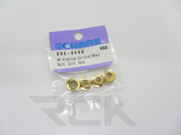 Square SGE-04SG - Alloy Nut - serrated - M4 - GOLD (5 pieces)