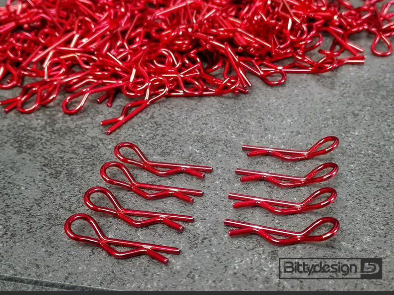 Bittydesign BDBC-88R - Karosserieklammern 1/5 - 1/8 - rot (8 Stück - 4+4), BittyDesign, Sortiert nach Marken