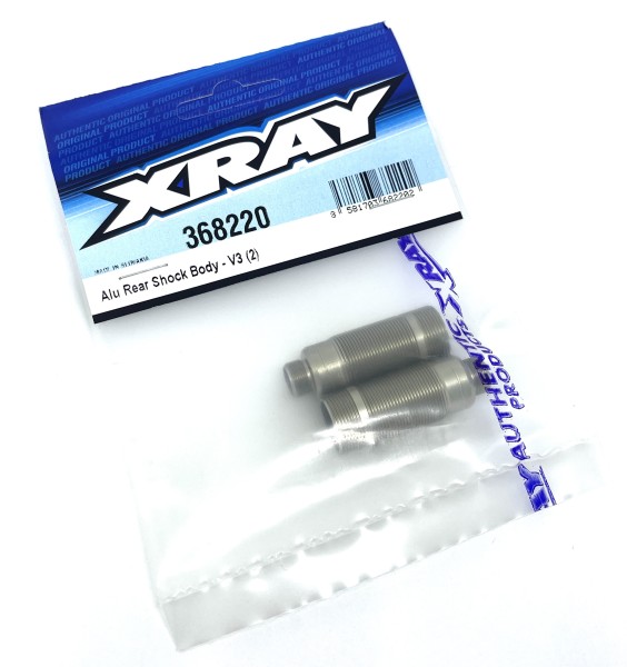 XRAY 368220 - XB4 Alu Stoßdämpfer Gehäuse hinten - gehärtet - V3 - olivgrau (2 Stück)