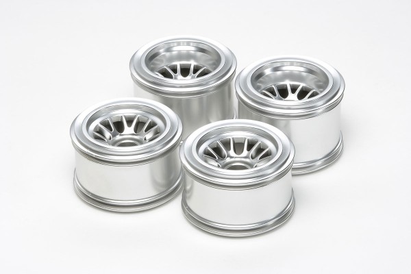 Tamiya 54201 - F104 - Wheel Set - for Rubber Tires - Metal Plated Silver (4 pcs)