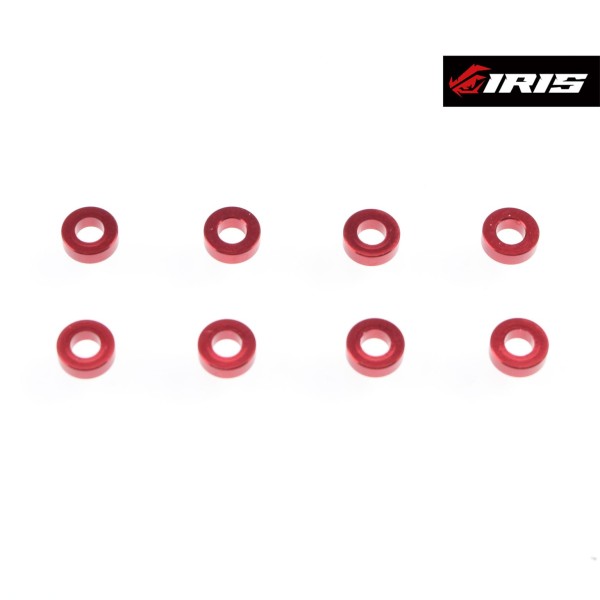 Iris 85004 - Iris ONE - Tuning Alu Shims - 6x3x2.0mm - ROT (8 Stück)