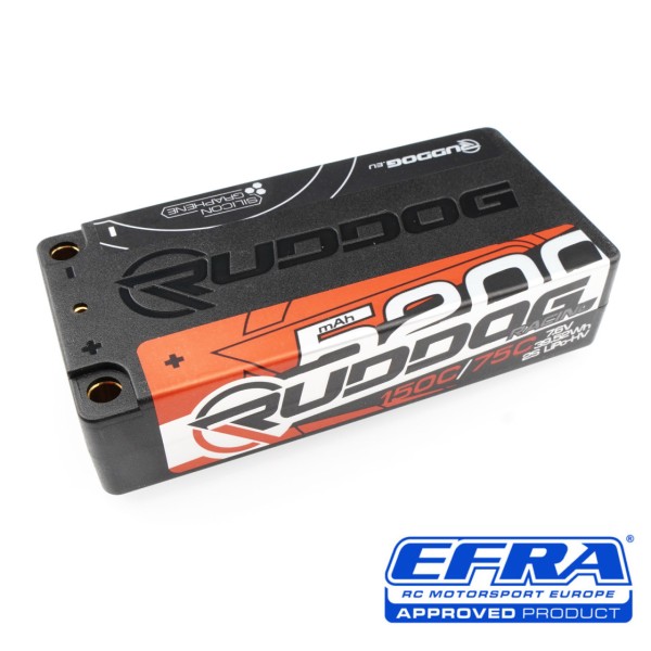 Ruddog Products 0752 - 7.6V LiPo - LCG Short - 150C/75C - 5200mAh