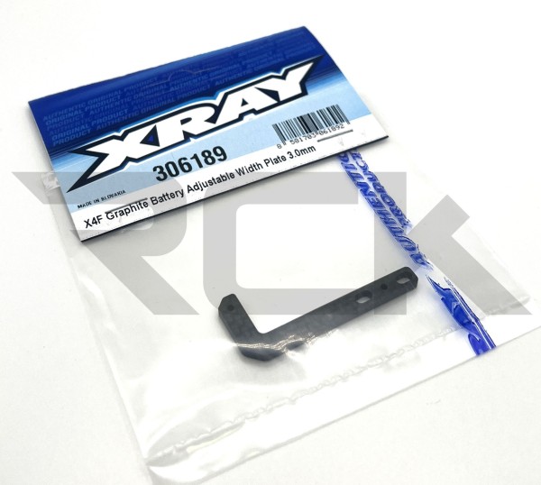 XRAY 306189 - X4F - Carbon LiPo Halter für einstellbare Breite - 3.0mm