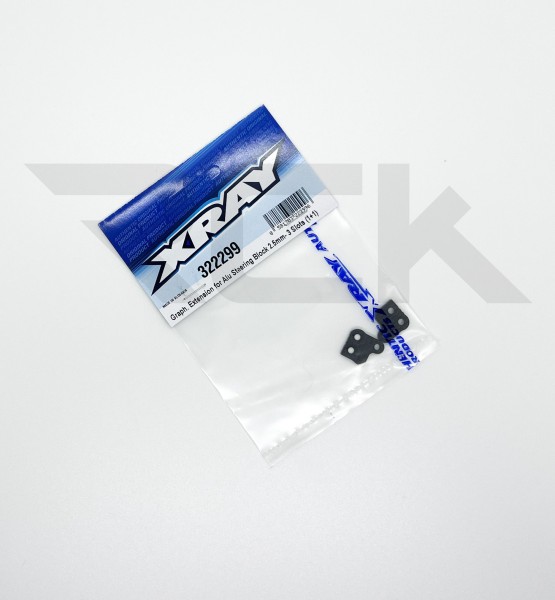 XRAY 322299 - XB2 2022 - Graphite Extension for Alu Steering Block - 2.5mm - 3-Slot - for Alu C-Hub Set (1+1 pcs)