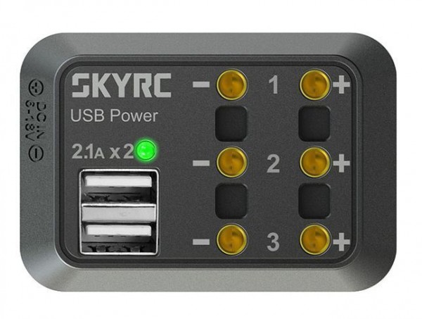 SkyRC 600114-01 - 12V Verteiler Dose - 3-fach + 2x USB (2.1A