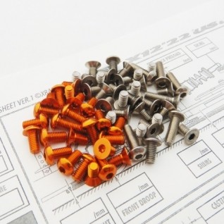 Hiro Seiko 48686 - X12 2022 - Titan and Alloy Hex Socket Screw Set - ORANGE (71 pcs)