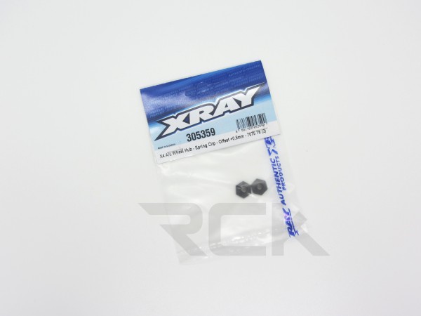 XRAY 305359 - X4 2023 - Alu Wheel Hub - +0.5mm Offset - Spring Clip (2 pcs)