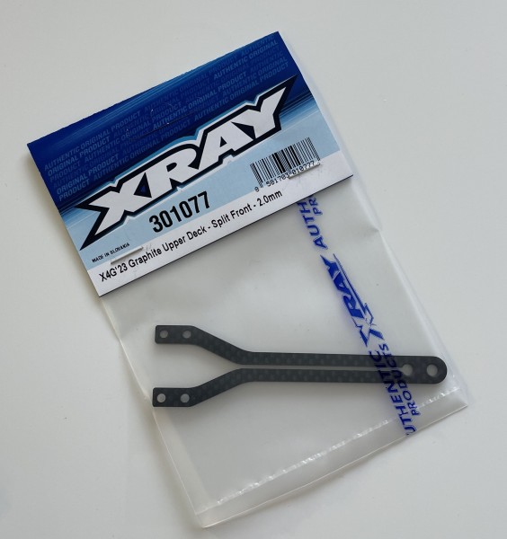 XRAY 301077 - X4 2023 - Carbon Oberdeck - Split - vorne - 2.0mm (1 Stück)
