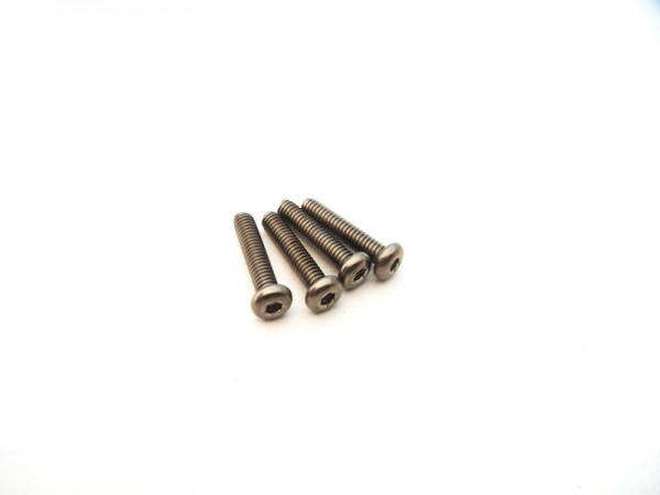 Hiro Seiko 48618 - Titanium Hex Socket Screw - Button Head - M2.5 x 12mm (4 pieces)