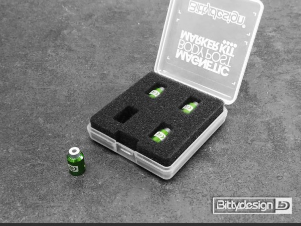 Bittydesign BDBPMK8-G - Body Post Marker Set - 1/5-1/8 - Karosserieloch Tool - grün (4 Stück)