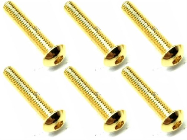 Square NSR-316G - Steel Screws - Button Head - Gold - M3x16mm (6 pcs)
