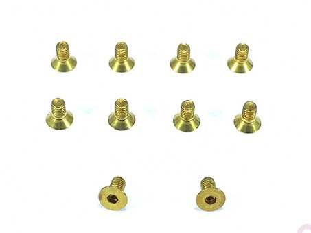 Square BBS-306 - Brass Hex Screw Flathead - M3x6mm (10 pcs)