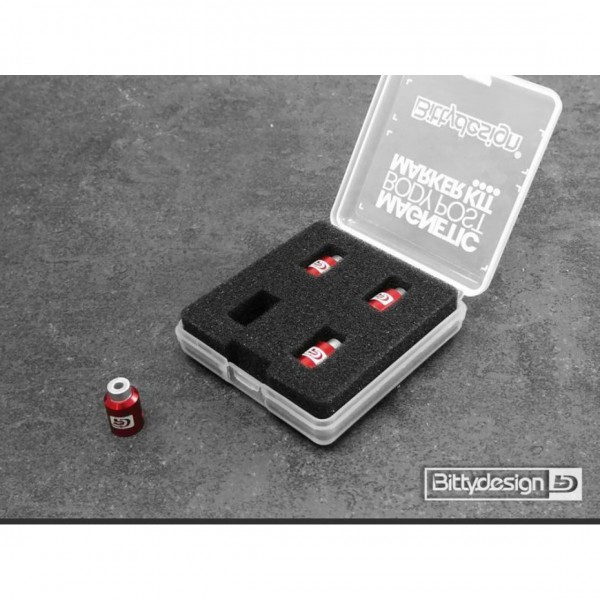 Bittydesign BDBPMK8-R - 1/5-1/8 - Body Post Marker Kit - red (4 pieces)