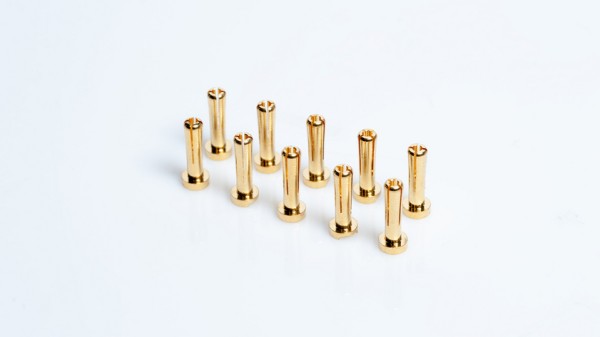 LRP 65951 - 4mm Gold Works Team connectors - 18mm length (10 pcs.)