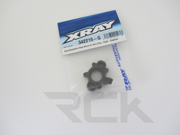 XRAY 342215-G - RX8 2023 - Extra Eccentric Steering Block for Aero Disc - Right - Graphite