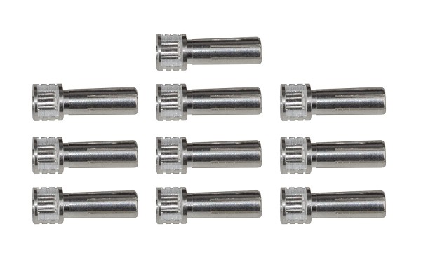 Reedy 27393 - Grip Kegel Stecker 5x14mm - Silber (10 Stück)